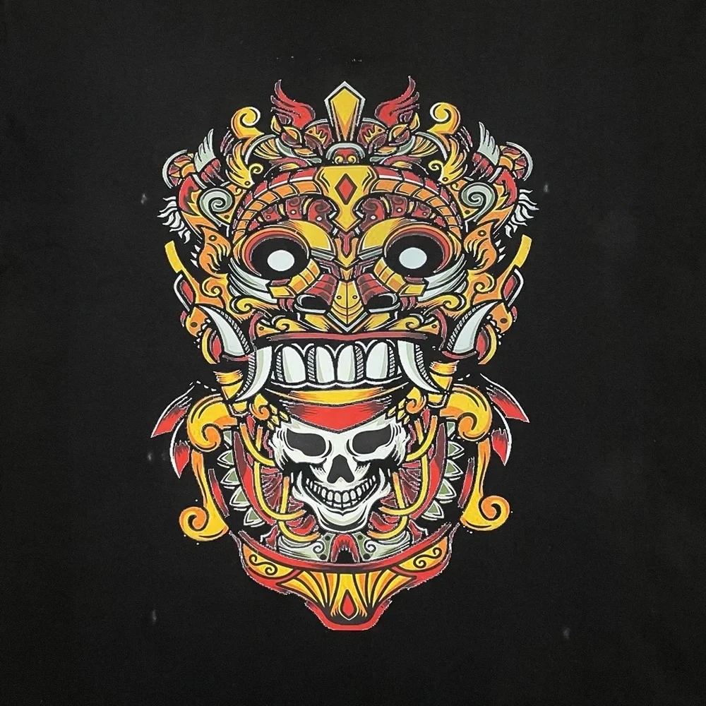 Barong mask crew neck black unisex graphic T-shirt - Picture 4 of 5